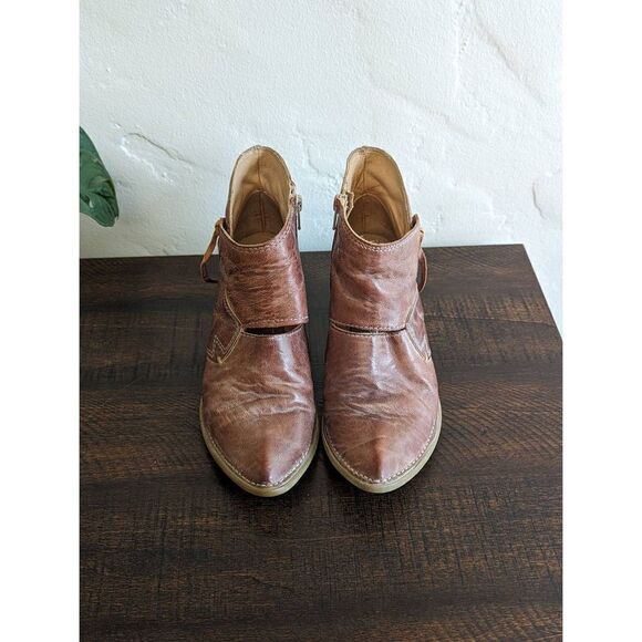 Khrio Brown Leather Zip-up Booties - Size 36 - Picture 3 of 9